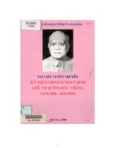 Tài liệu tuyên truyền kỷ niệm 120 năm ngày sinh Chủ tịch Tôn Đức Thắng (20/8/1888 - 20/8/2008)