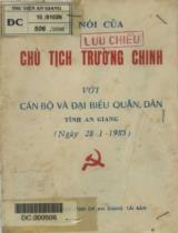 Bài nói của Chủ tịch Trường Chinh với cán bộ và đại biểu quân, dân tỉnh An Giang ngày 28 /1 /1985