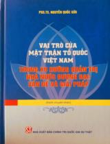 Vai trò của Mặt trận Tổ quốc Việt Nam trong xu hướng quản trị nhà nước đương đại: Vấn đề và giải pháp : Sách chuyên khảo / Nguyễn Quốc Sửu