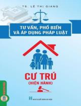 Tư vấn, phổ biến và áp dụng pháp luật cư trú / Lê Thị Giang