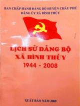 Lịch sử Đảng bộ xã Bình Thủy 1944 - 2008 / Trần Thị Lan b.s
