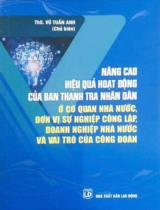 Nâng cao hiệu quả hoạt động của Ban Thanh tra nhân dân ở cơ quan nhà nước, đơn vị sự nghiệp công lập, doanh nghiệp nhà nước và vai trò của công đoàn / Vũ Tuấn Anh (ch.b)
