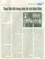 Thoại Sơn chú trọng công tác xây dựng Đảng / Phương Lan