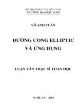 Đường cong Elliptic và ứng dụng : Luận văn Thạc sĩ Toán học / Võ Anh Tuấn