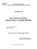 Du lịch An Giang tiềm năng và định hướng / Lê Trịnh Hạ Ái