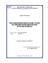 Thực trạng đời sống kinh tế - xã hội - văn hóa của cộng đồng người Chăm ở An Giang từ sau năm 1975 đến nay : Luận văn Thạc sĩ Lịch sử / Nguyễn Thanh Dung