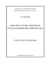 Khai thác văn hóa Chăm Islam ở An Giang trong phát triển du lịch : Luận án Tiến sĩ Văn hóa học : Mã số: 9229040 / Vũ Thu Hiền ; Hướng dẫn: Nguyễn Quốc Lộc, Phú Văn Hẳn