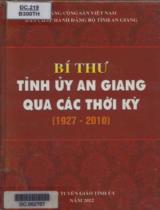 Bí thư tỉnh ủy An Giang qua các thời kỳ 1927 - 2010 / B.s.: Nguyễn Thị Nga, Nguyễn Thị Kim Huê, Nguyễn Thành Nhân