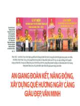 An Giang đoàn kết, năng động, xây dựng quê hương ngày càng giàu đẹp, văn minh / Hoàng Kỳ