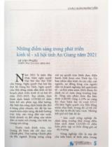 Những điểm sáng trong phát triển kinh tế - xã hội tỉnh An Giang năm 2021 / Bài: Lê Văn Phước