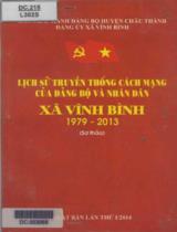 Lịch sử truyền thống cách mạng của Đảng bộ và nhân dân xã Vĩnh Bình 1979 - 2013 : Sơ thảo / B.s: Phan Văn Kiến, Nguyễn Thanh Lam